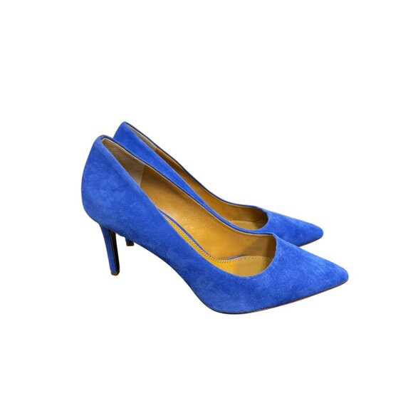 Tory Burch Blue Suede Pointed-Toe Heels 3-Inch Stiletto Size 7.5 - Picture 5 of 13